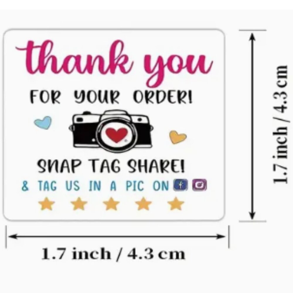 New Thank You For Your Order Stickers 20ct (Bundle Purchase only) - Picture 2 of 2